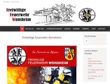 Tablet Screenshot of feuerwehr-wonsheim.de